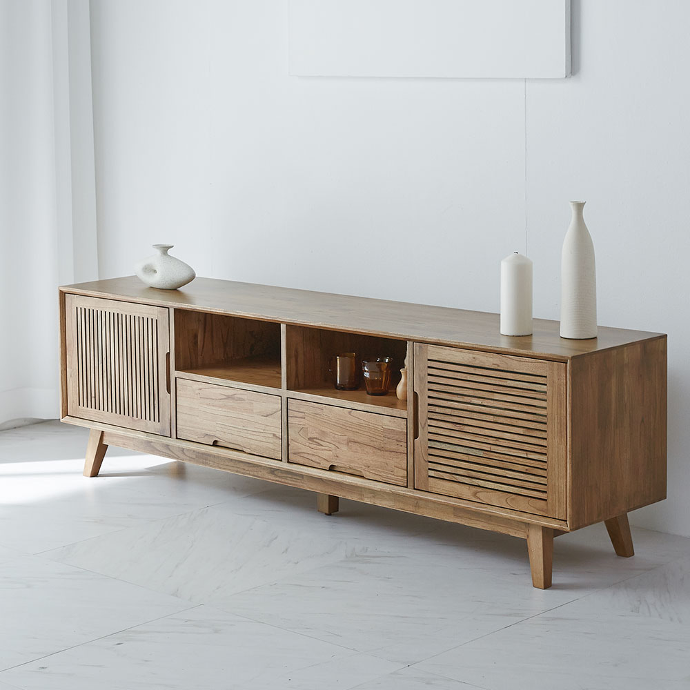 세계로가구 느보 참죽나무 원목 TV 높은 거실장 티비 다이 선반 1800 343,000원