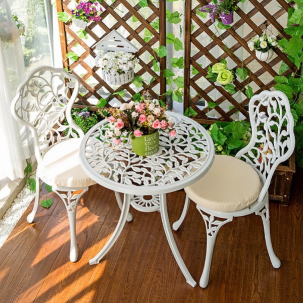 야외테이블 세트 베란다 발코니 테라스 알루미늄 원형 의자 카페 정원 288,400원