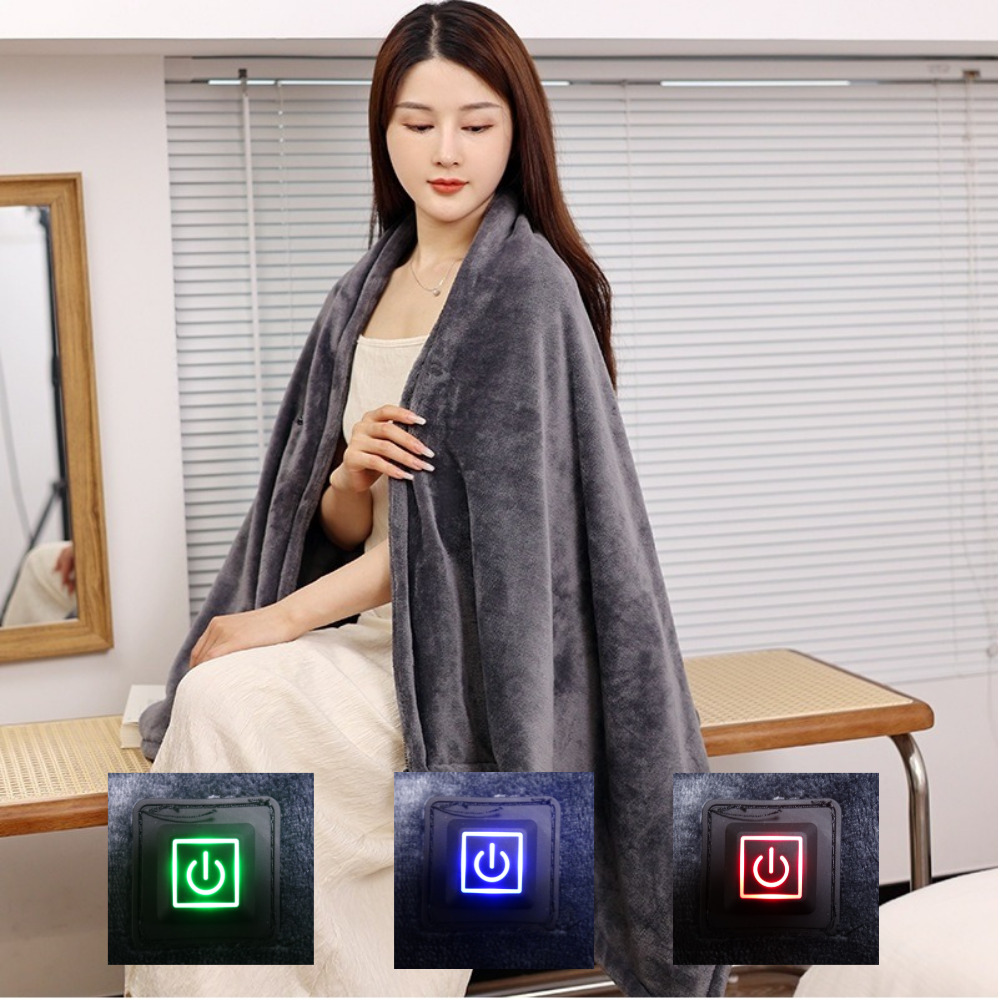 한일의료기 네모 고급 극세사 휴대용 USB 전기요 1인용 전기요 전기장판 온열담요 무선 캠핑용 전기담요 부드러운 차박 대형 찜질기, usb전기담요1개 19,400원