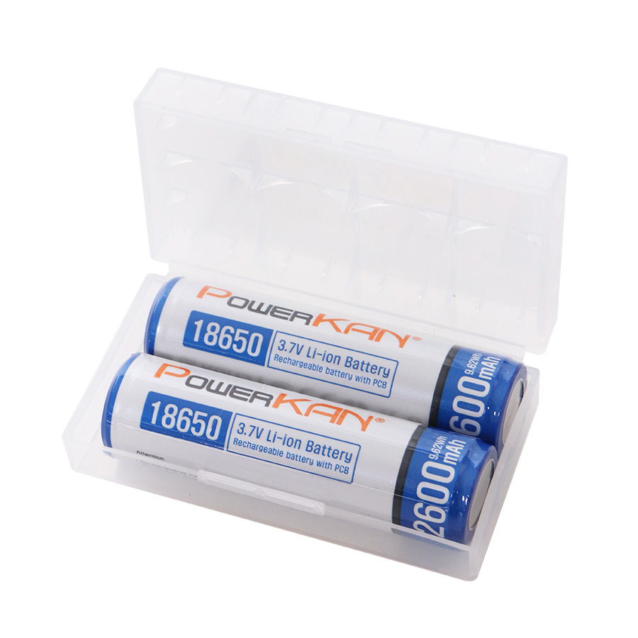 POWERKAN 18650 2600mAh Li-ion 리튬이온 충전지 충전배터리 수납케이스 포함, 1개, 2개입 12,900원