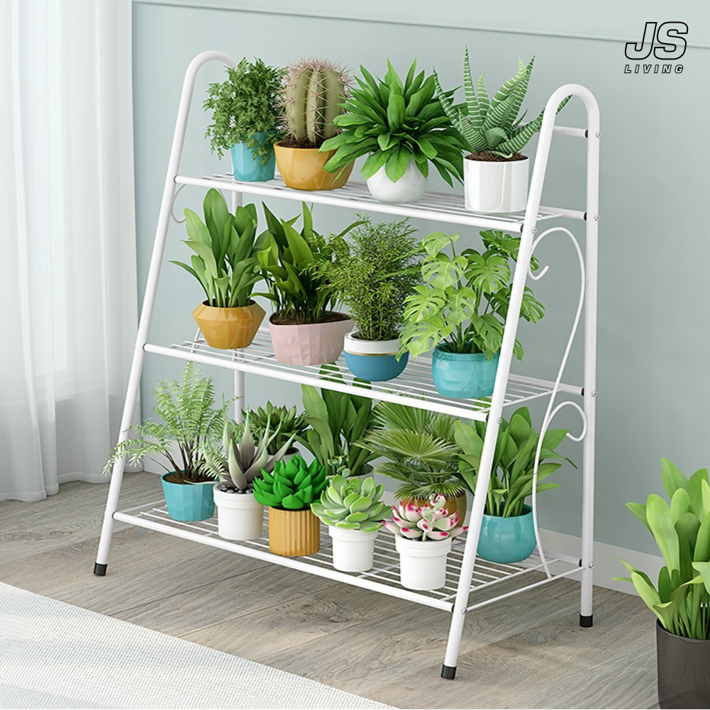 JS리빙 3단 철제 화분 선반대 화이트 블랙 계단식 엔틱 높은 대형 빈티지 인테리어 화분대 테이블 거실 정리대 베란다 다육이 진열대 다이 선반 받침대 이동식 정리 스탠드 YK 21,940원