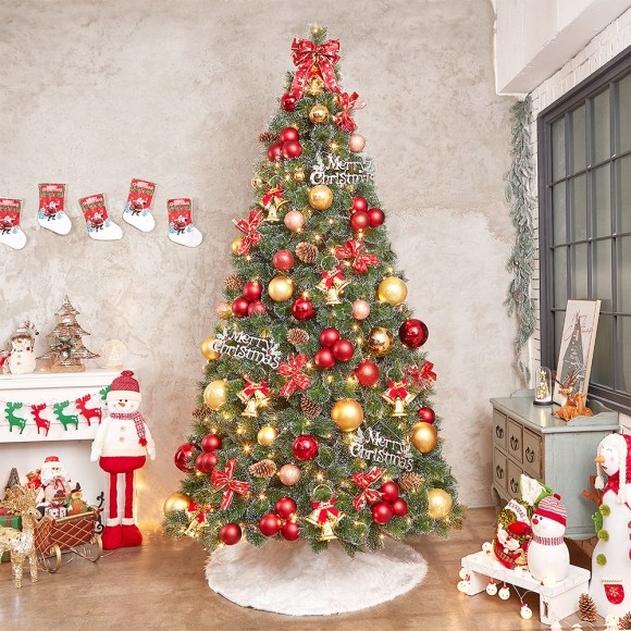 270cm 골든벨 뉴리얼 솔잎 눈꽃 트리 풀세트(전구포함) 가게 병원 간편설치 식당 행사용 가정용 레스토랑 523,800원