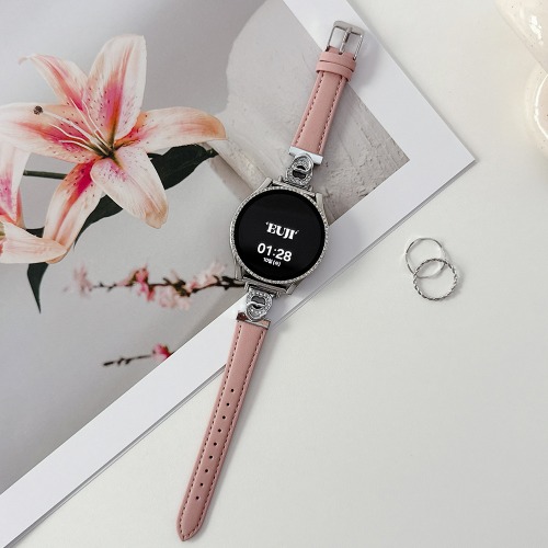 갤럭시워치 8 7 6 5 4 가죽 스트랩 여성용 큐빅 하트 디자인 밴드 프로 클래식 호환 액티브 1 2, 블랙 26,900원