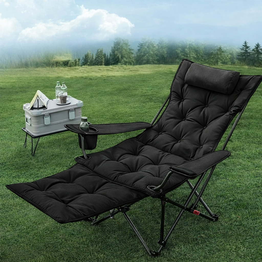 침대형 접이식 캠핑의자 발받침 4단계 각도조절 365lifestyle, 1개, 블랙 44,900원