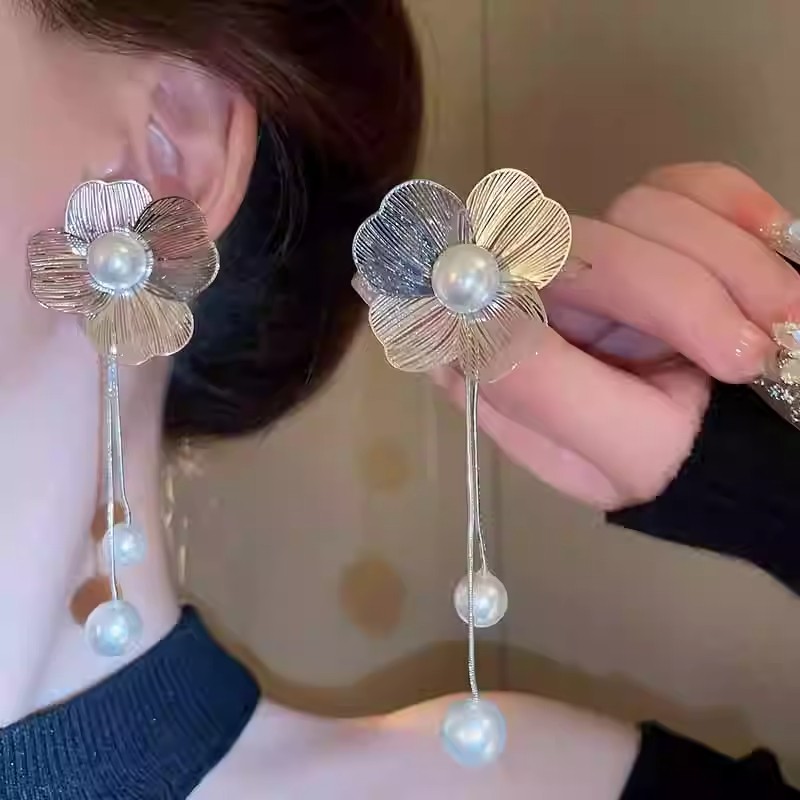 칠성작 925은침 꽃볼드귀걸이 진주드롭귀걸이 18,480원