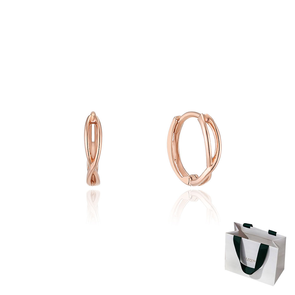 로이드 여성용 심플 트위스트 14K 골드 원터치 링귀걸이 + 쇼핑백, 현재가 282,900원