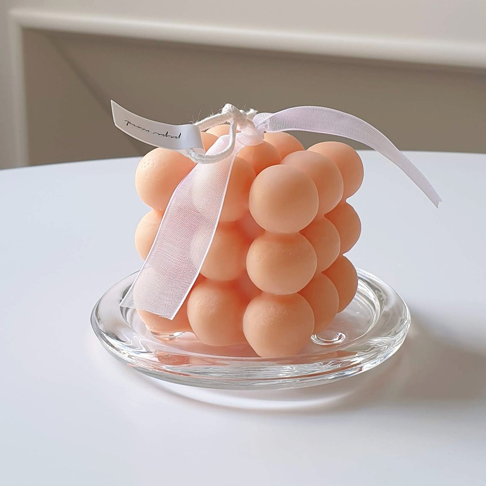 파스텔 큐브 캔들 (코랄) + 캔들받침 세트 (상자포장) 봉봉 오브제, 코랄(가든스윗피) 16,700원