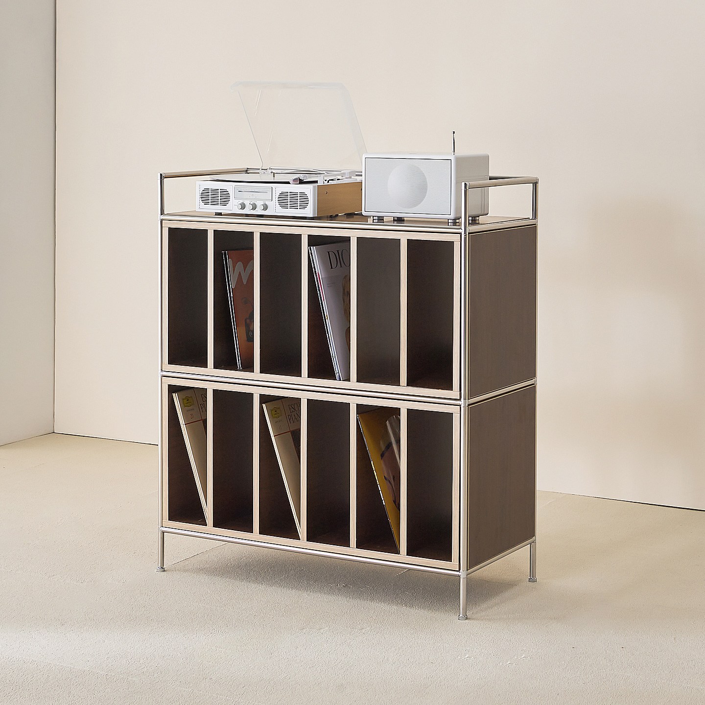 해피아이 LP수납장 모듈 미드센츄리 수납장, 월넛 269,000원