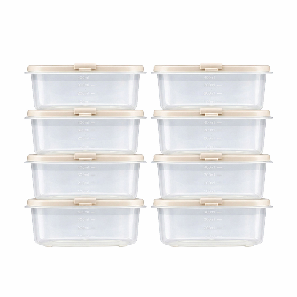 DAMDA 담다톡 전자레인지 밀폐용기 세트 냉동밥 용기, 직사각 450ml*8p, 1세트 6,800원