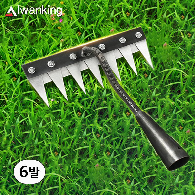 Alwanking 호미 탈부착 가능 농업용 제초 망간강 갈퀴 밭갈이 농기구 래기 쇠스랑 7,760원