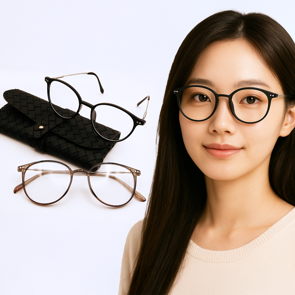 다잇홈 얼굴이 작아보이는 가볍고 예쁜 블루라이트차단 안경 눈노화방지 자외선차단 남녀공용 지적인이미지 경량 패션 눈보호안경 9,800원