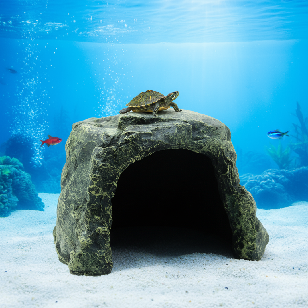 HY아쿠아 뜨지 않는 수중 동굴 물고기 은신처 거북이 18.5cm 수족관 장식 18,900원