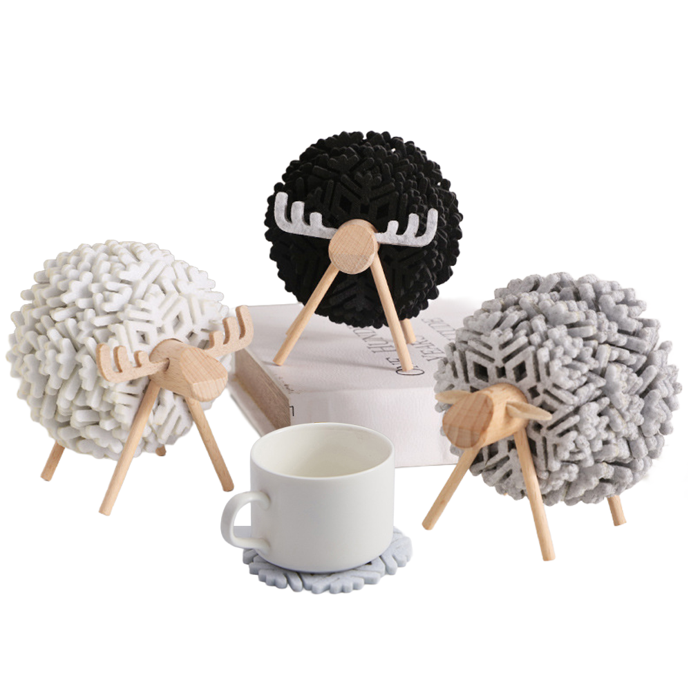 내집클로버 펠트 우드 컵받침대 8,900원