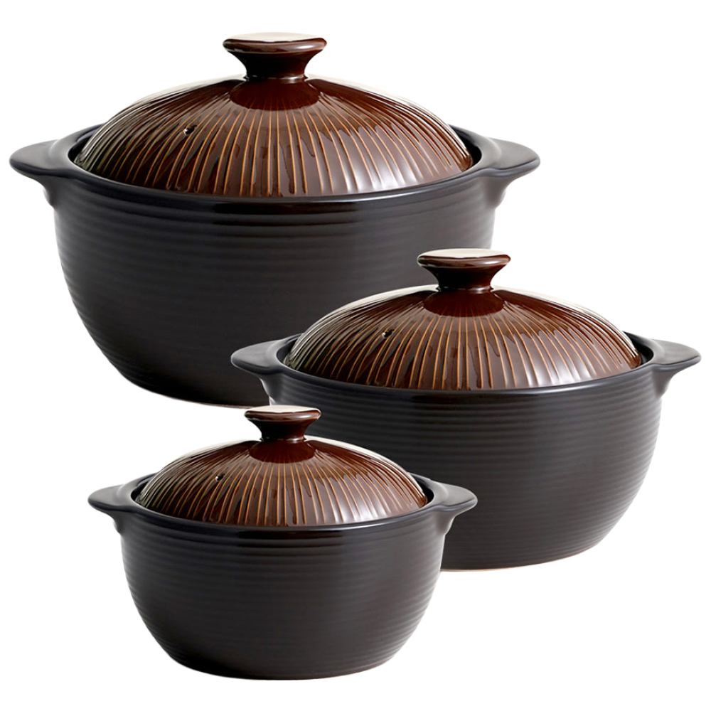 [한국도자기리빙] 리한 라인팟 무균열 뚝배기 3종세트 18+16+12cm 브라운, 1개 107,000원