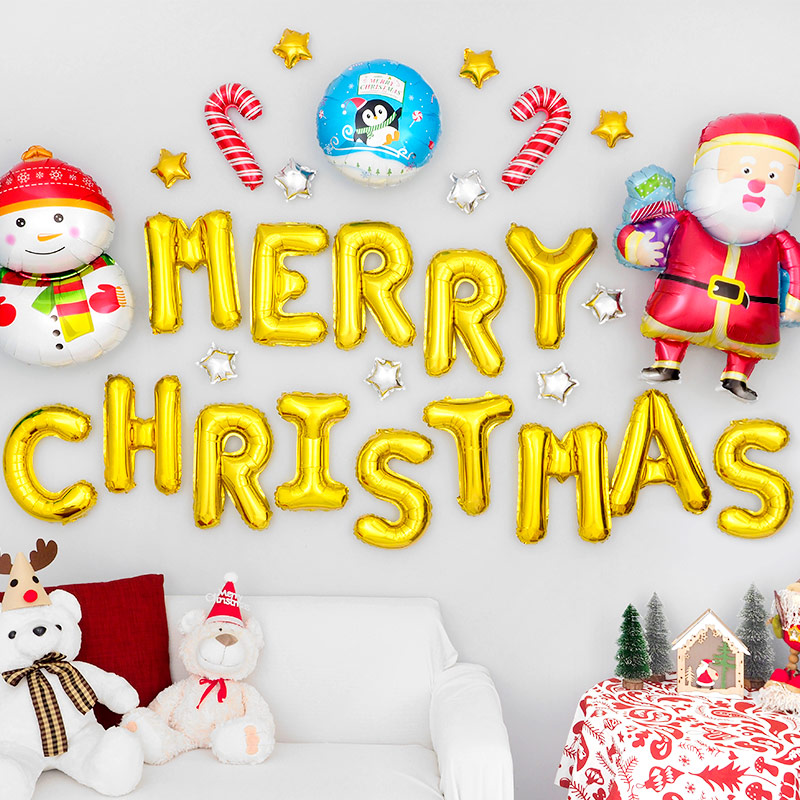 파티팡 M062 크리스마스 은박풍선 장식세트 [골드 타입1], 2개 18,800원