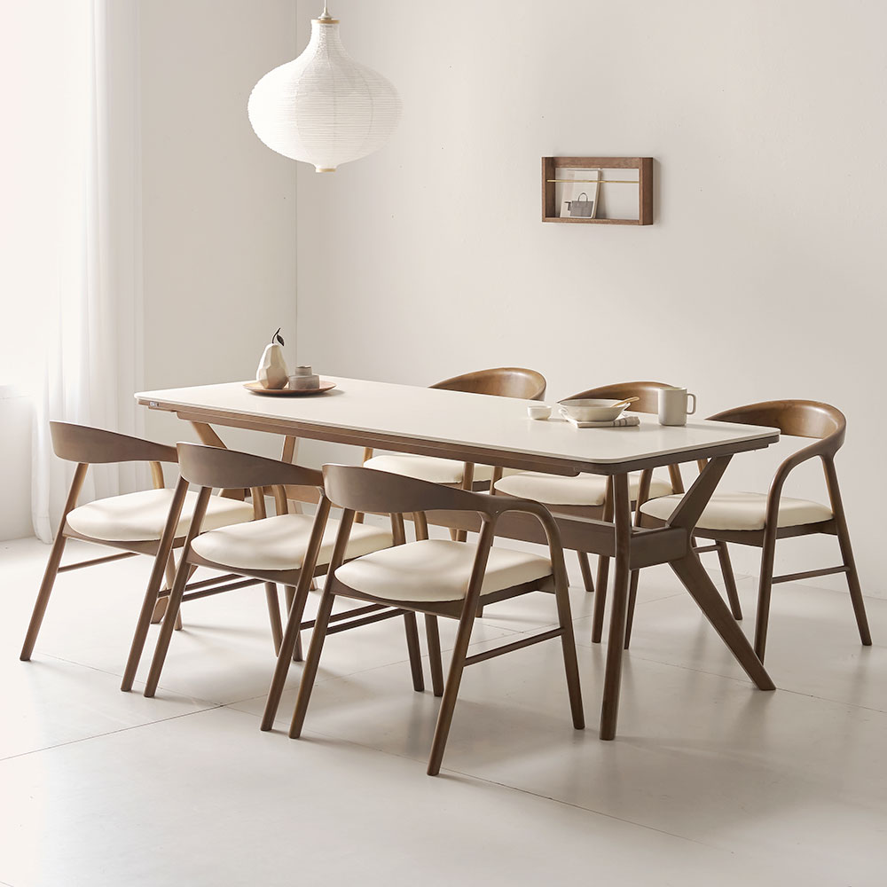 더끌림 루모르 2000 포세린 세라믹 6인용 식탁+의자6 IKLM2B 1,065,240원