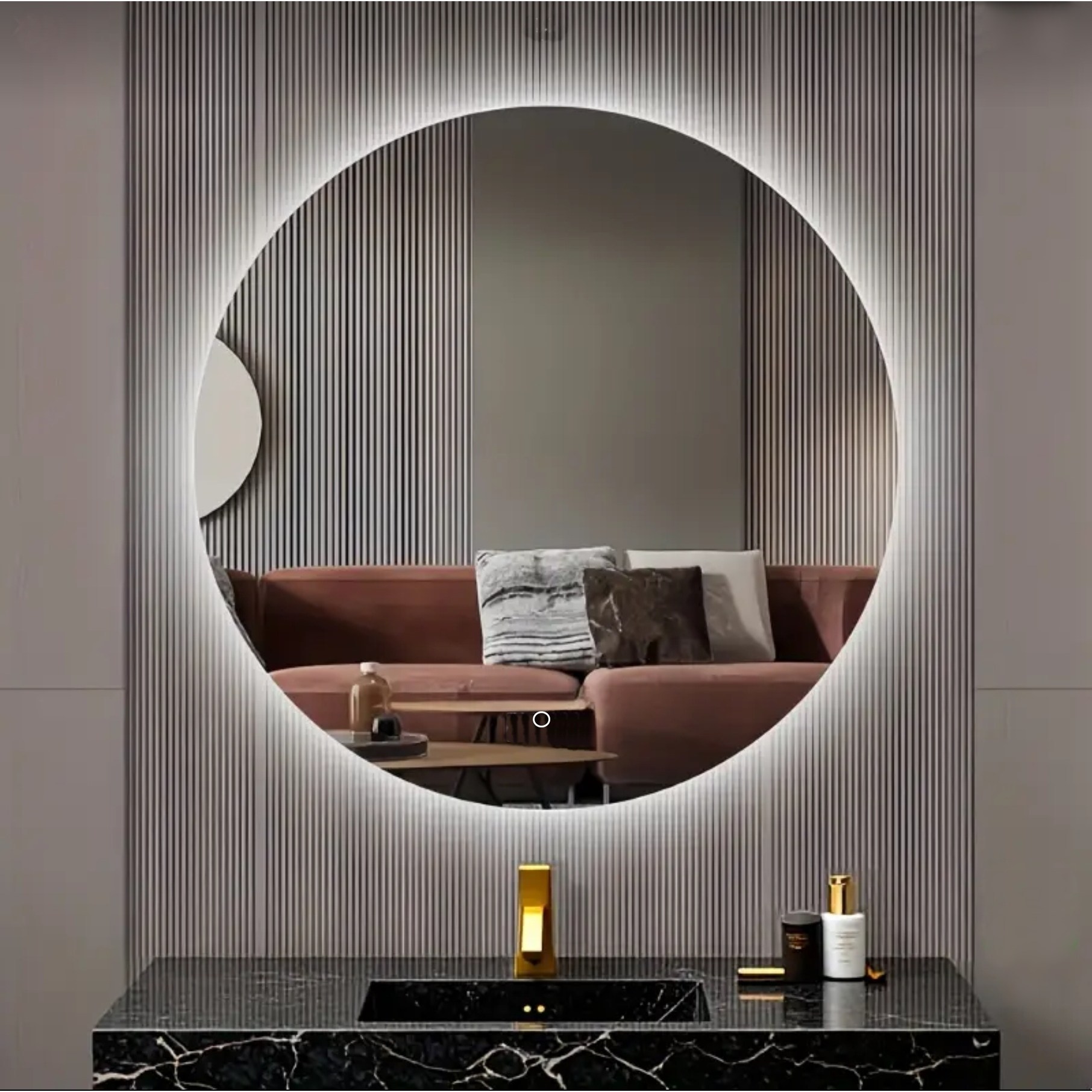 A6마트 국산욕실조명거울 LED조명거울 원형600 터치형 3색변환 84,000원