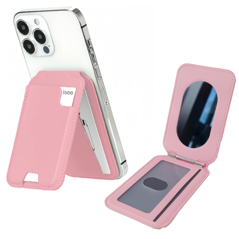 isee아이시맥세이프 강력자석 스탠드 각도조절 카드4장 수납거치대 카드지갑, 핑크(스테인리스거울), 1개 21,800원