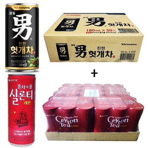 광동 힘찬하루 헛개차 180ml(30캔) + 실론티 240ml(30캔) 31,900원