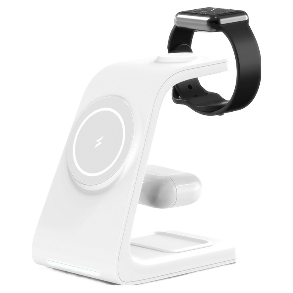 만렙 3in1 맥세이프 고속 무선충전기 3wcc101Qi2, 화이트, 1개 36,200원