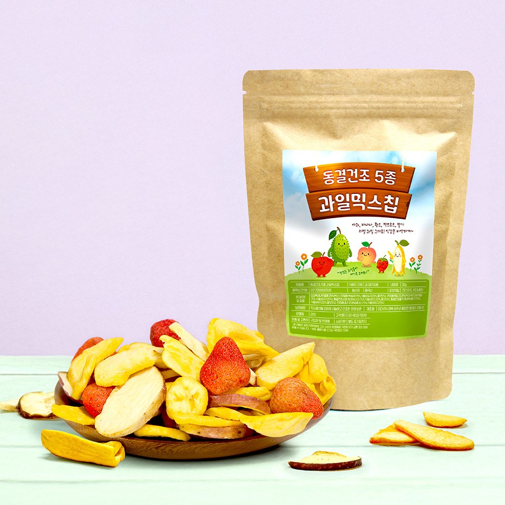미다몰 동결건조 5종 과일 믹스칩 과자 30gx4봉, 4개, 30g 15,900원