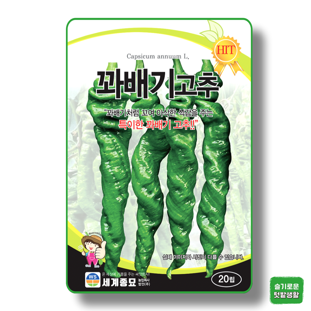 꽈배기고추 나사초 씨앗 20립 세계종묘 종자 모종 씨 채소씨앗 작물 텃밭 7,000원