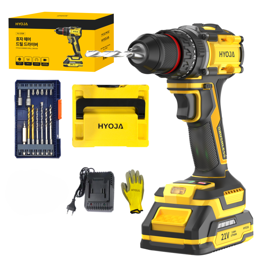 효자 해머 전동드릴 21V 무선 충전 임팩 드라이버 가정용, 1세트, 본품 + 배터리1개 89,000원
