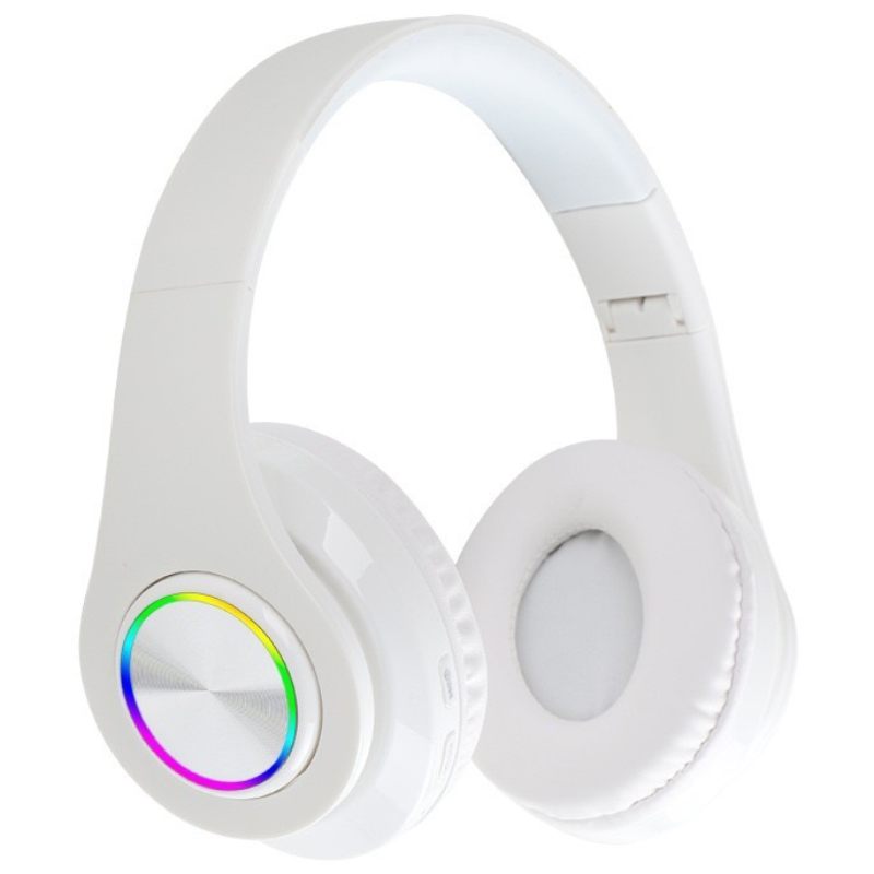 PYHO LED 발광 무선 블루투스 헤드셋 저음 향상 + 접이식 + 고음질 헤드폰, 하얀색 19,900원