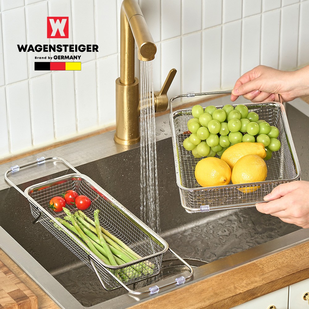바겐슈타이거 스텐 304 슬라이딩 메쉬 바스켓 (소/중/대/특대) 택1 물빼기 과일세척 재료준비 고급스텐 수저보관 식기건조 19,000원