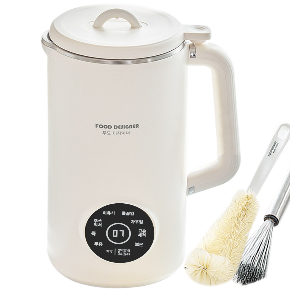 눌음ZERO 저소음 세척킹 푸드디자이너 두유제조기 알갱이 죽 초중후기 이유식, 두유제조기 99,000원