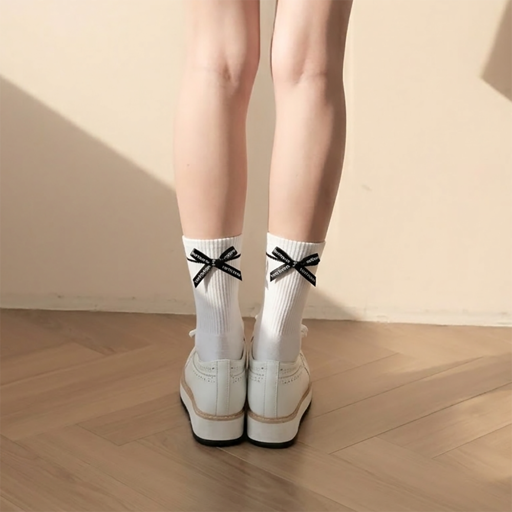 럭슨 여성골프양말 마리안느 리본 쿠션 삭스 2족, 1세트, 화이트+화이트 19,800원