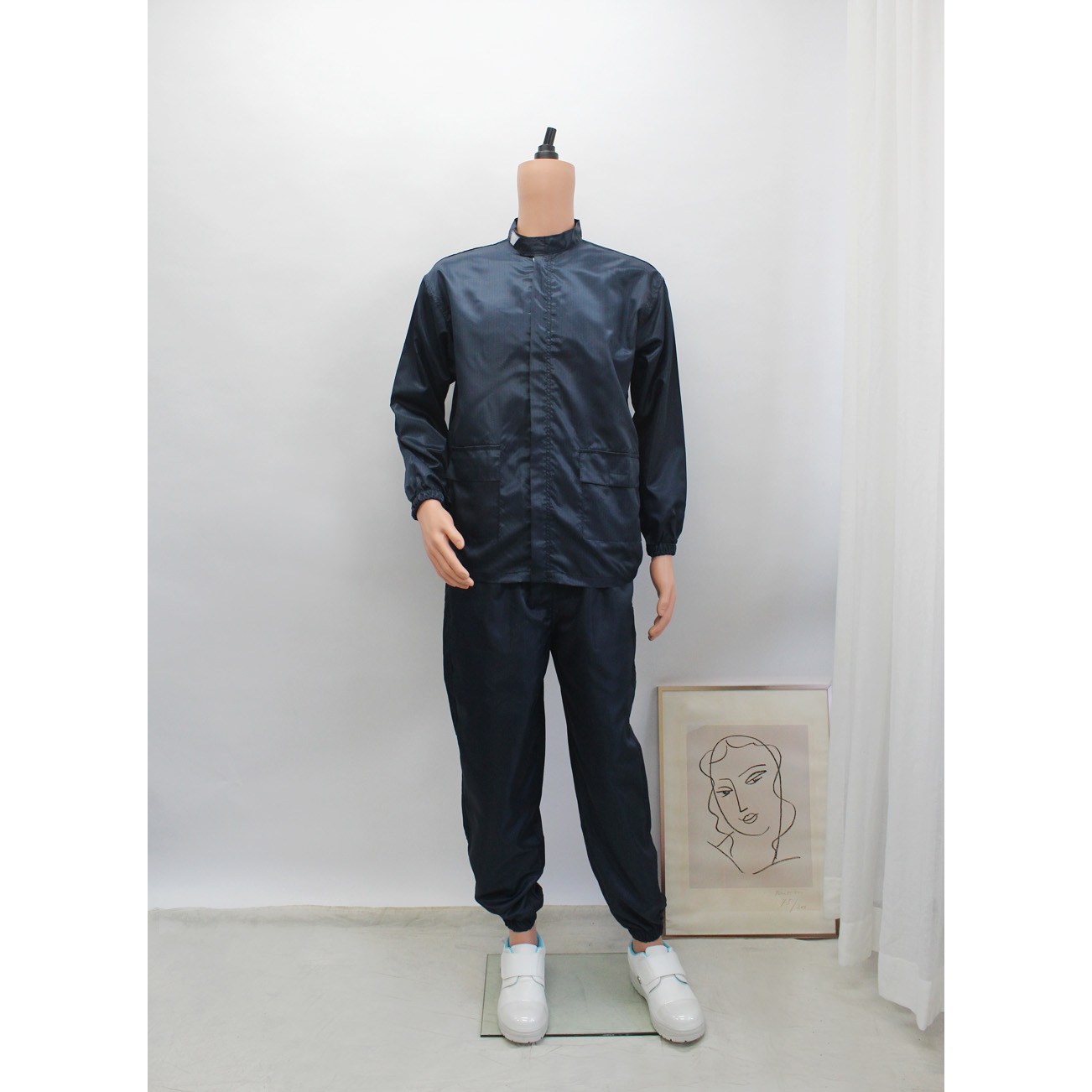 [제전복 투피스] C카라 상하복 긴팔작업복 방진복 크린룸 정전기방지 무진복 클린룸복 이에스디마트 7,150원