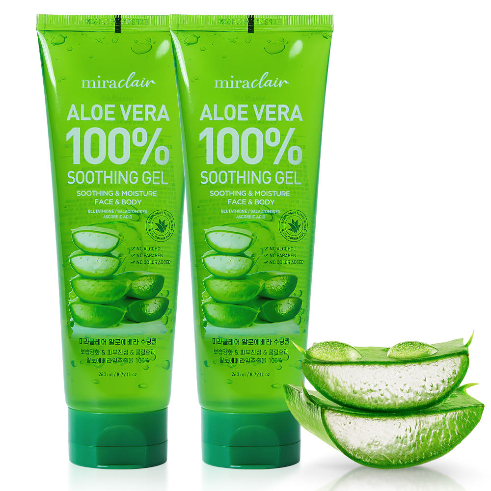 미라클레어 알로에베라 순도100% 무알콜 수딩젤 수분가득, 2개, 260ml 17,540원