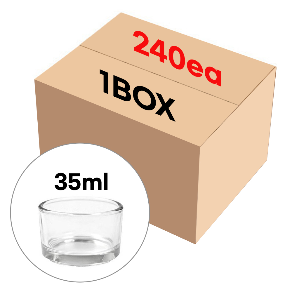 캔들 용기 유리 티라이트 홀더 35ml 240개(1BOX) 공병 도매, 단일상품 91,800원