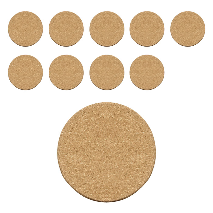 코르크컵받침 원형100x10mm R(모서리라운드) 고급형 10p 1세트 코르크코스터 18,200원