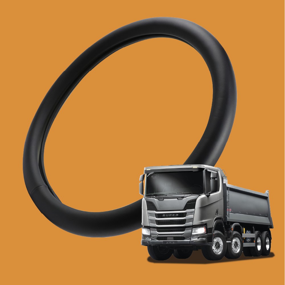 자동차친구 대형차 원라인 핸들커버 스카니아 적용, 모노블랙 450mm 27,900원