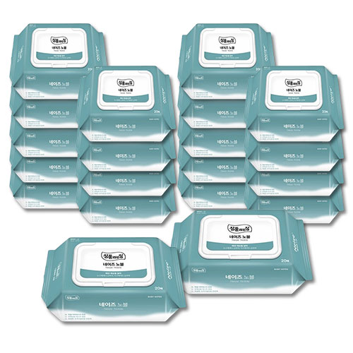 미래생활 네이즈 노블 프리미엄 유아물티슈 휴대용 캡형 20매 x 20팩 18,000원