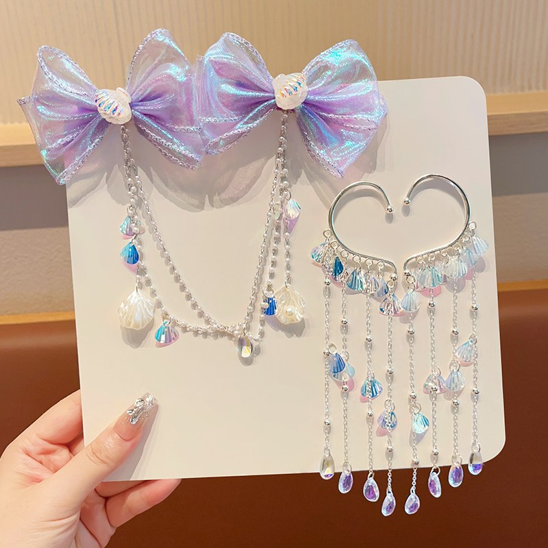 도니주니 인어공주 조개진주 분장 헤어핀 귀찌귀걸이 세트 14,500원