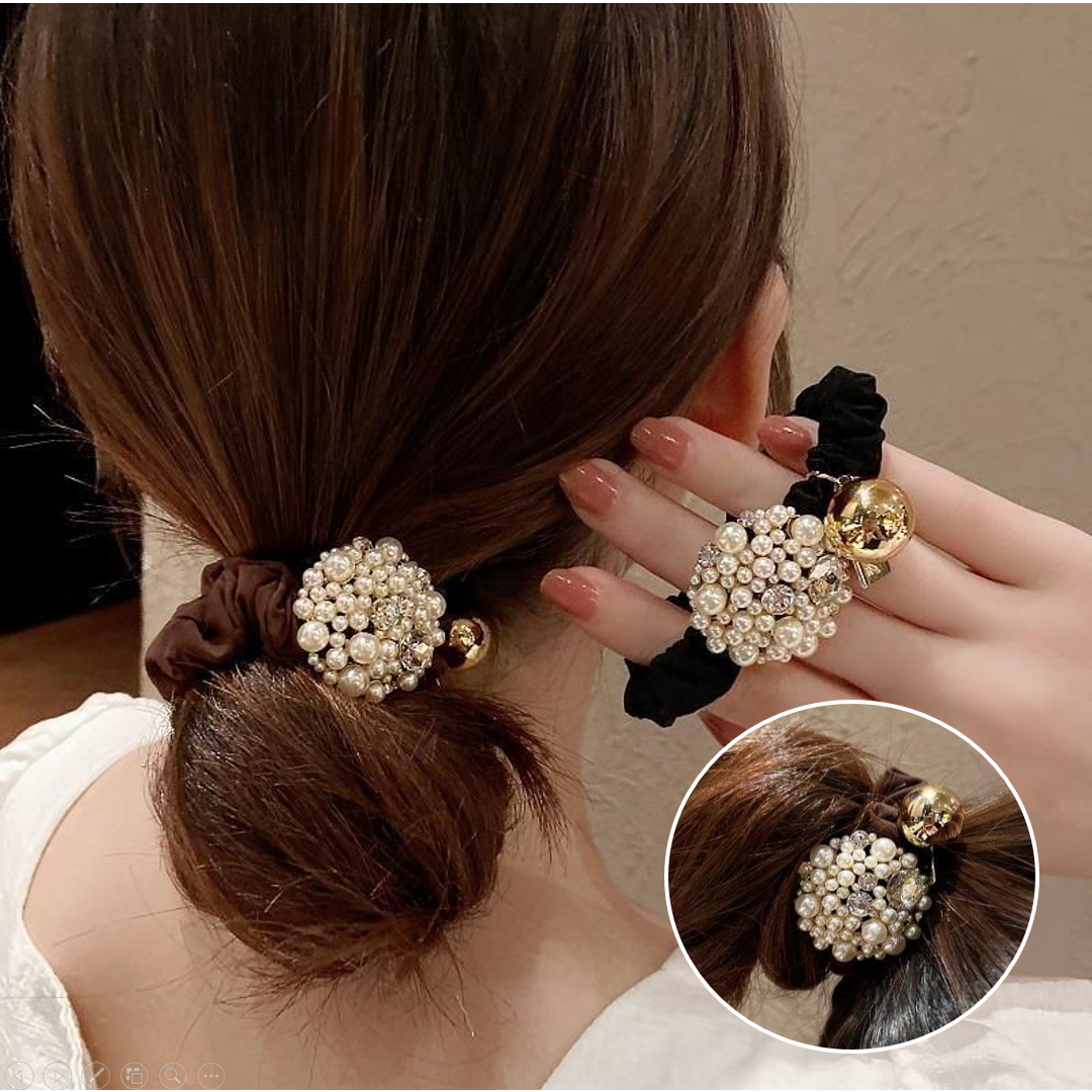 일상HO감 2개 진주 곱창머리끈 머리끈 스크런치 고무줄 헤어슈슈 5,910원