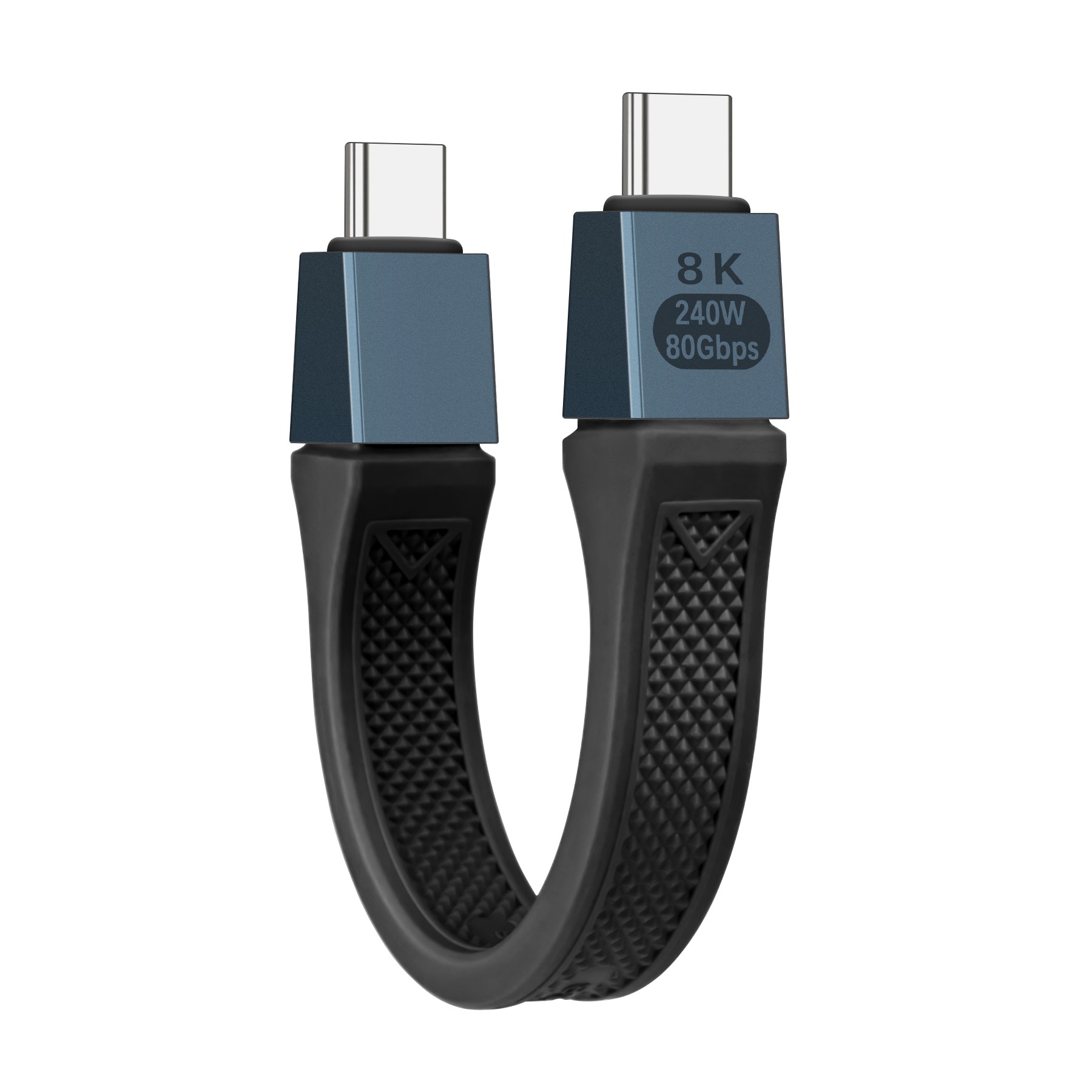 240W USB-C-USBC 짧은 플랫 케이블, 80Gbps Thunderbolt 5/4 호환, 고속 충전, 모든 Type-C 장치에 대한 OTG 및 8K 디스플레이 지원, 1개, 블랙, 13cm 13,900원