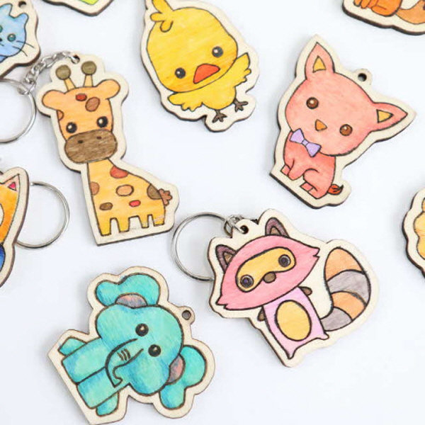 민화 12간지 동물 열쇠고리 - 나무 팬던트 만들기 400원