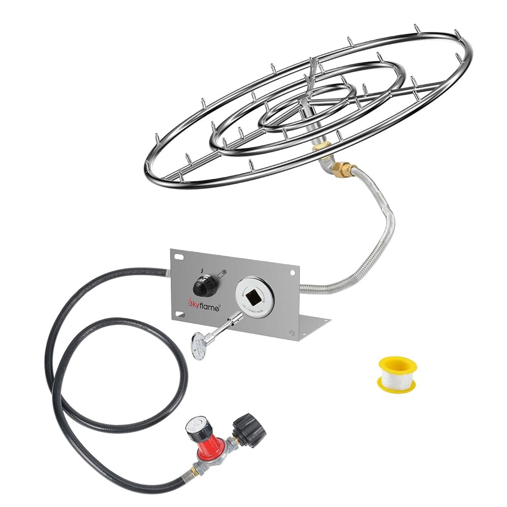 Skyflame 30인치 파이어 피트 버너 링 원형 제트 레귤레이터가 있는 연결 호스 및 점화 키트를 포함한 올인원 프로판 설치 키트 실내 또는 실외 테이블에 438,900원