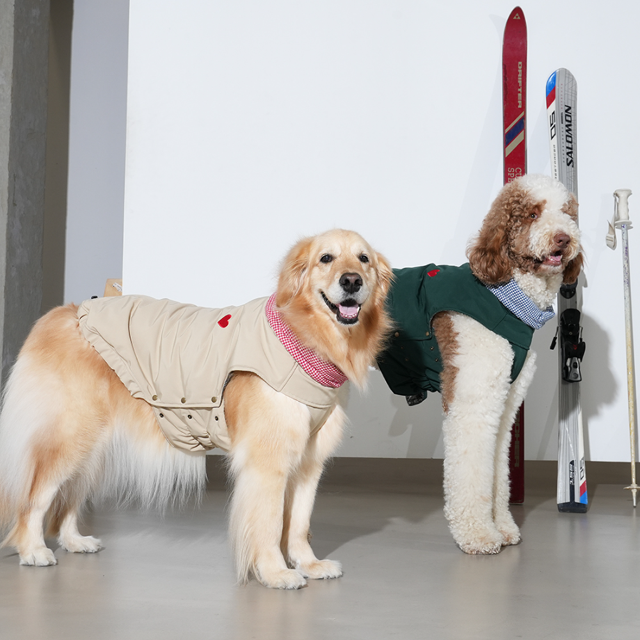 (4XL-5XL) 퍼피갤러리 체크 마이하트 2.0 강아지 패딩 대형견옷 리트리버옷 제라미펫, 1개 69,000원