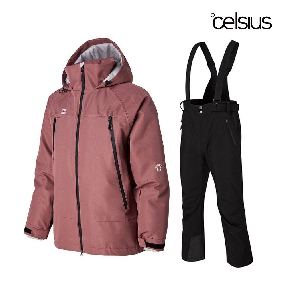 셀시우스 보드복 라이더 베이직 빕 세트 브릭로즈 스키복 349,000원