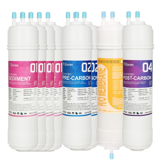 [필터탑스] 고품질 RO멤브레인 역삼투압 언더싱크 정수기 필터 전체/ 1년/ 2년관리세트 FTN-1200교체필터 490원
