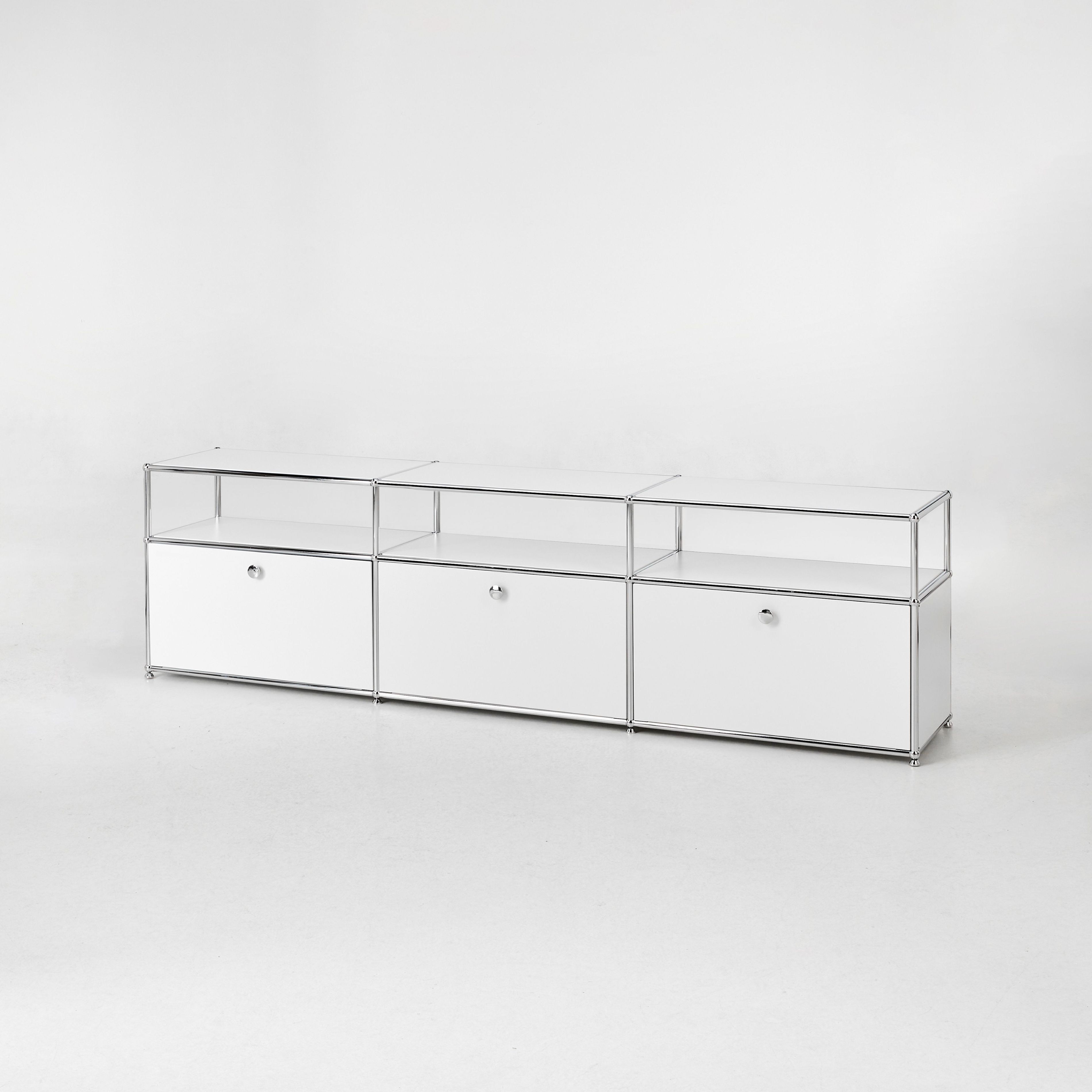 미드퍼 하이 트리플1단 철제 미드센츄리 모듈 수납장 2250x400x620, 1단, 화이트, 화이트 679,000원