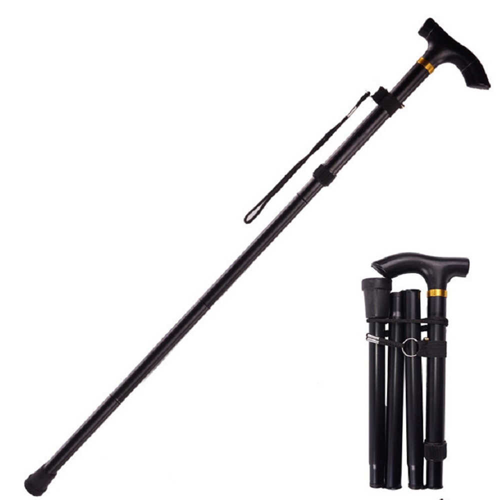 5구간 미끄럼방지 접이식지팡이 등산지팡이 노인지팡이, 블랙, 1개 8,900원