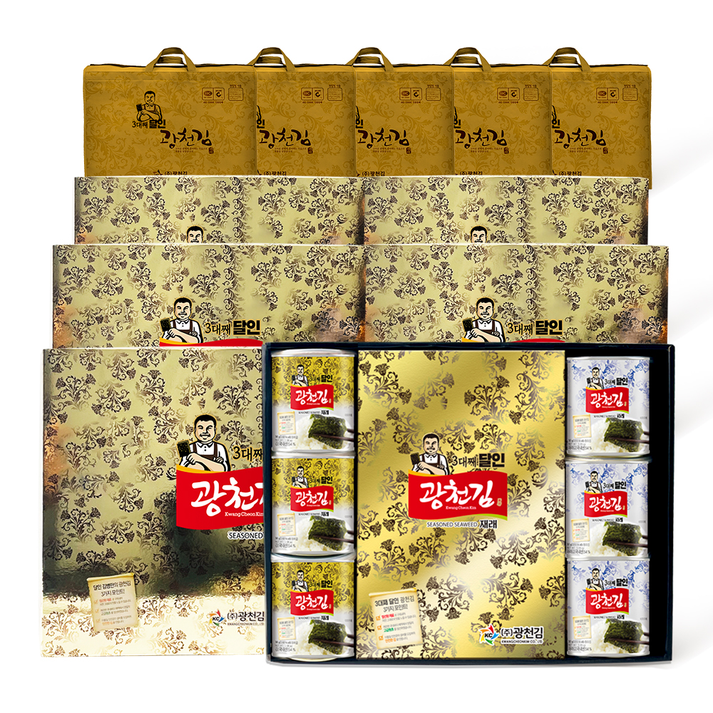 광천김 3대째 달인 캔김 혼합 + 전장김 선물세트 4호, 5개 159,000원