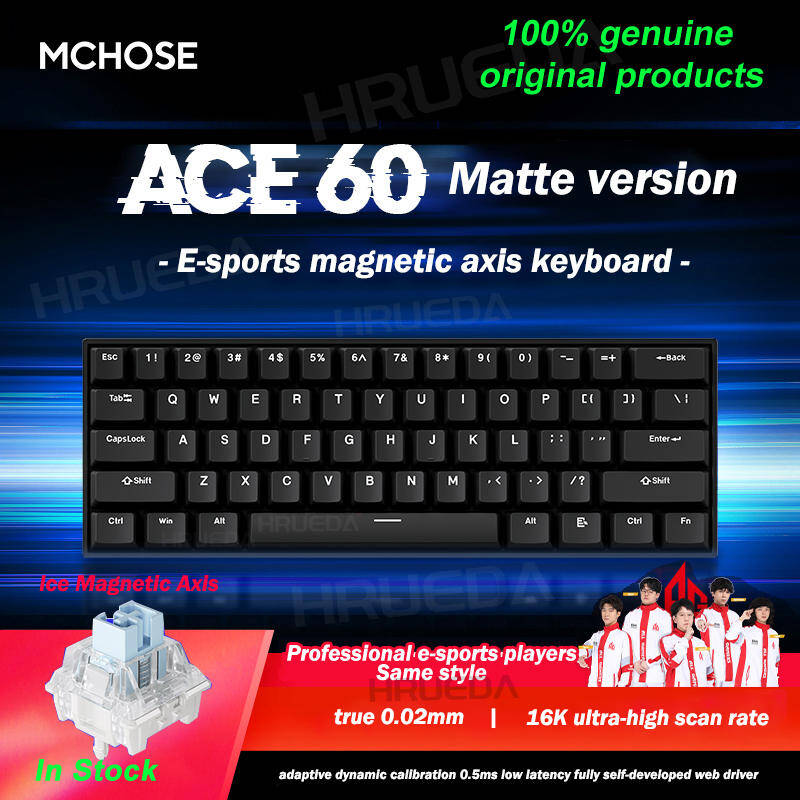 레트로 키보드 MCHOSE Ace 60 Pro 68 자기 축 기계식 기존 0.01ms 대기 시간 RT 0.01mm 128K 게임용 맞춤형 Esports 48,800원