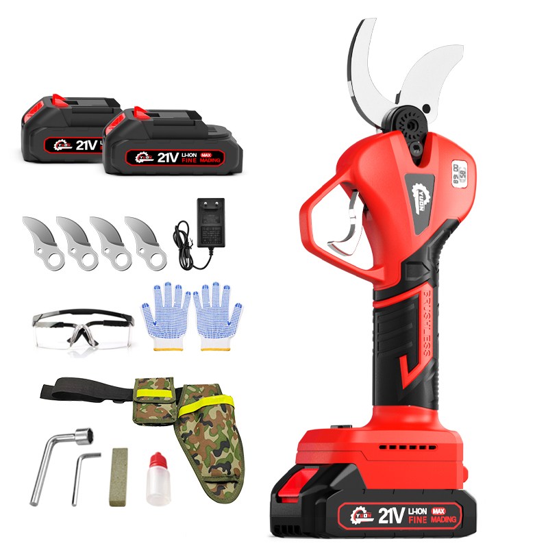 YUON 전기 전동 충전 전지가위 21V 풀세트 40mm 충전식 정전 고지 나무 가지치기, 1개 169,000원